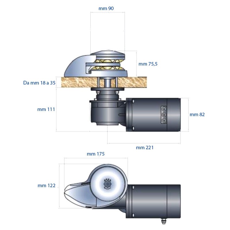 Nautica Illiano - ITALWINCH Verricelli motore elettrico 500w 12v mm.82