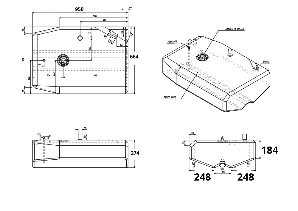 Fuel tank LT. 133 - Large Flow Fuel Tanks - MTO Nautica Store