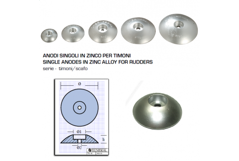 Single Zinc Anodes for Rudders