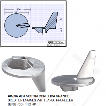 Fin for Engines with Large Propeller Series 50 140 HP