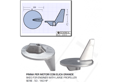 Fin for Engines with Large Propeller Series 50 140 HP