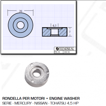 Washer for Mercury Nissan Tohatsu 4,5 HP engines