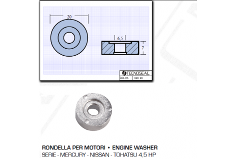 Washer for Mercury Nissan Tohatsu 4,5 HP engines