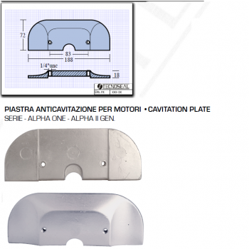 Anti-cavitation plate for Alpha One Alpha II Gen engines