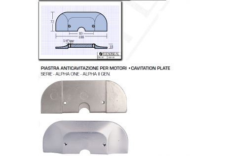 Anti-cavitation plate for Alpha One Alpha II Gen engines