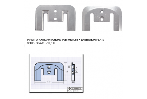 Anti-cavitation plate for Bravo I II III engines