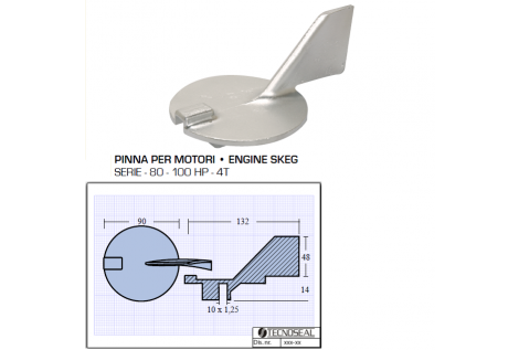 Fin for Engines 80 100 HP 4T