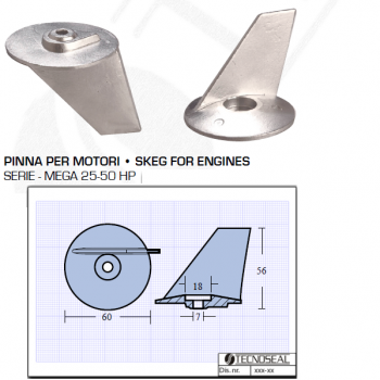 Fin for Engines Tohatsu Mega 25 50 HP