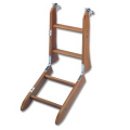 4-step wooden ladder with safety hooks