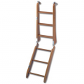 6-step wooden ladder with safety hooks