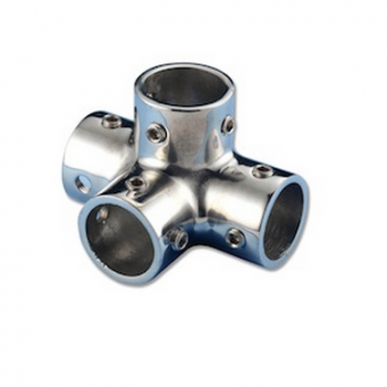 Three Axes Corner Fitting Four Outlets Stainless Steel