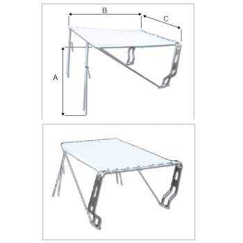 Telescopic sun canopy for boats equipped with roll-bar