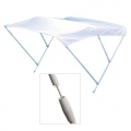 Canopy Sunshade 3 Arches in White Painted Aluminum White Cloth