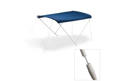 Canopy Sun Shade in White Painted Aluminum Strong Blue Canvas