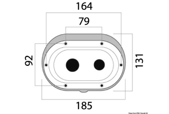 Oval shower enclosure + door rear outlet 185x131 