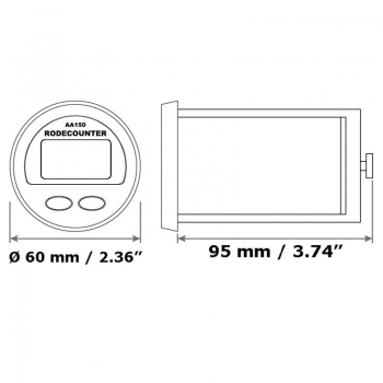 Lewmar meter counter Measurements